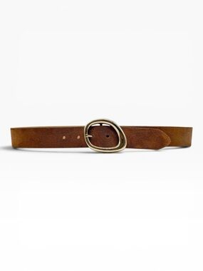 Streets Ahead Elia Belt Gold Buckle Brown Suede Size Small